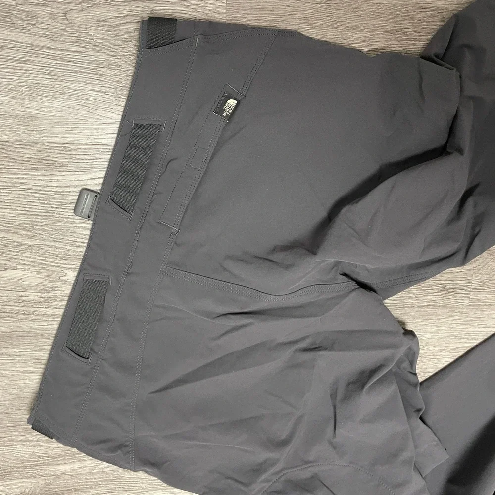 North Face Pants Mens 34 Gray Hiking Belted Straight Leg Nylon Stretch Tech
